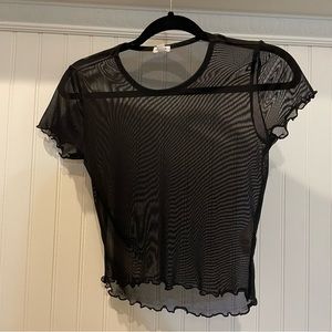 Women’s Garage Mesh Black Crop Top